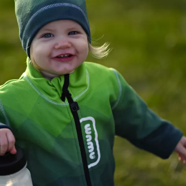  Hanorac fleece pentru copii WAMU MOZAIKA VERDE 