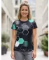 Tricou funcțional premium pentru femei ALTISPORT VOJ/ALW037TR01 NEGRU/TURCOAZ