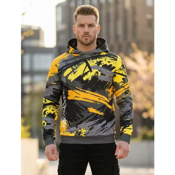  Hanorac premium pentru bărbați ALTISPORT VOJ/ALM014MI01 NEGRU ȘI GALBEN 