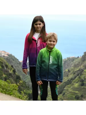 Hanorac fleece pentru copii WAMU MOZAIKA VERDE
