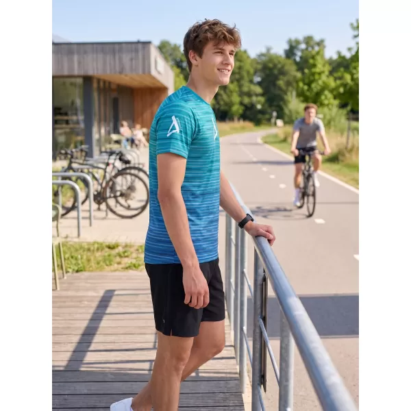  Tricou premium pentru bărbați ALTISPORT VOJ/ALM031TR01 SMARALD/ALBASTRU 