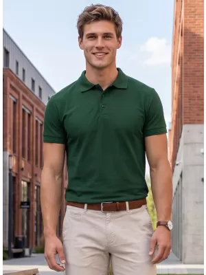Tricou pentru bărbați cu guler ALTISPORT NP/ALM302 VERDE INCHIS