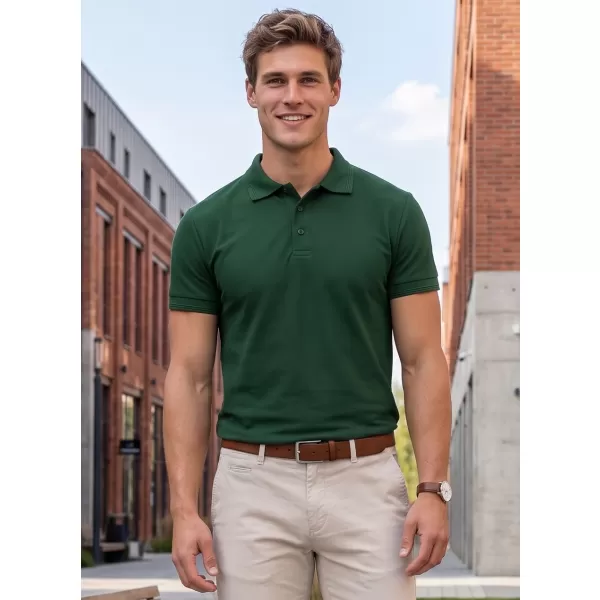  Tricou pentru bărbați cu guler ALTISPORT NP/ALM302 VERDE INCHIS 