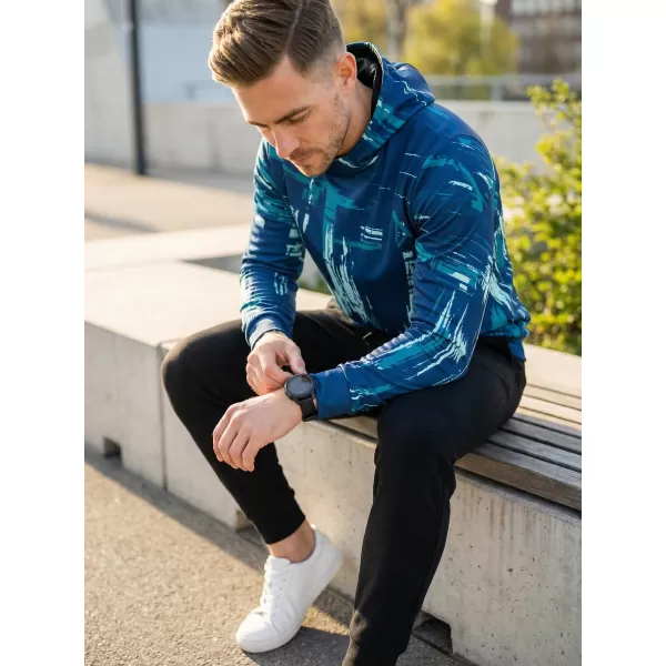  Hanorac premium pentru bărbați ALTISPORT VOJ/ALM010MI01 SMARALD/ALBASTRU 