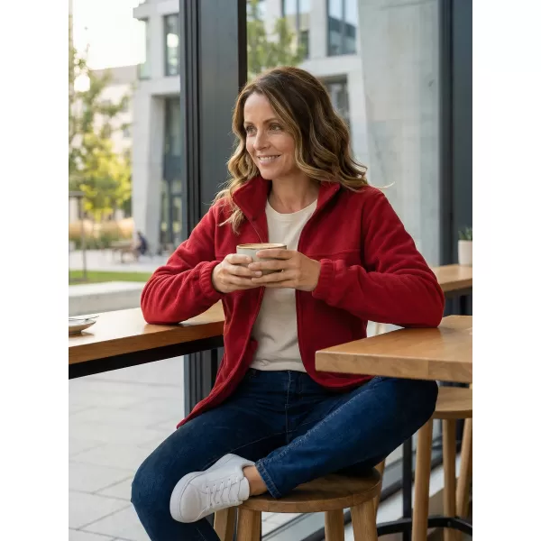  Hanorac de damă din fleece ALTISPORT NP/ALW405 ROȘU MARLBORO 