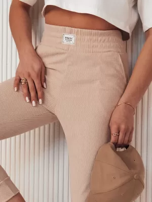 Pantalonii pentru doamne DSTREET MORSI UY2039 BEJ