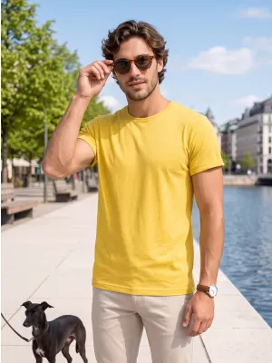Tricou pentru bărbați ALTISPORT NoPrint NP/ALM361 EVIDENȚIERE GALBENĂ