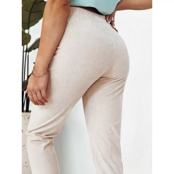  Pantalonii pentru doamne DSTREET BRINAT UY2047 BEJ 