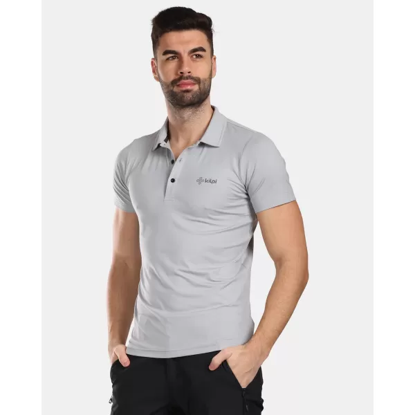  Tricou pentru bărbați cu guler KILPI GIVRY-M VM0304KI GRI DESCHIS 