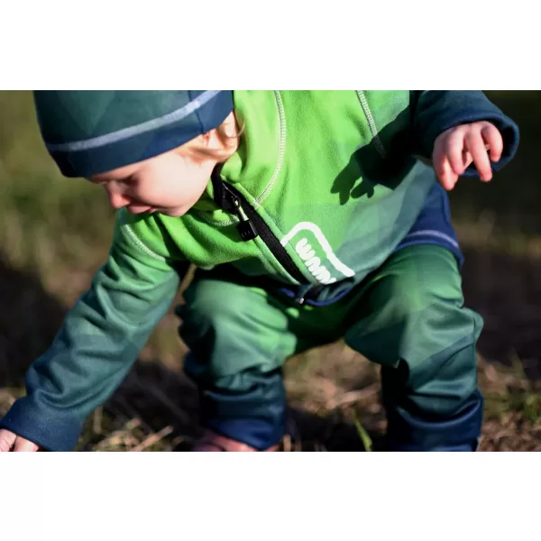  Hanorac fleece pentru copii WAMU MOZAIKA VERDE 