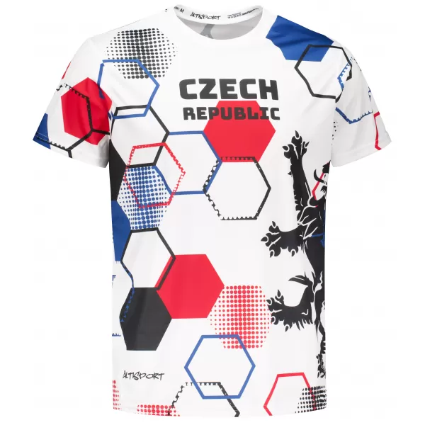  Tricou funcțional premium pentru bărbați ALTISPORT x CZE VOJ/ALM036TR01 HEXA ALB 
