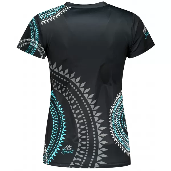  Tricou funcțional premium pentru femei ALTISPORT VOJ/ALW033TR01 NEGRU ȘI ALBASTRU 