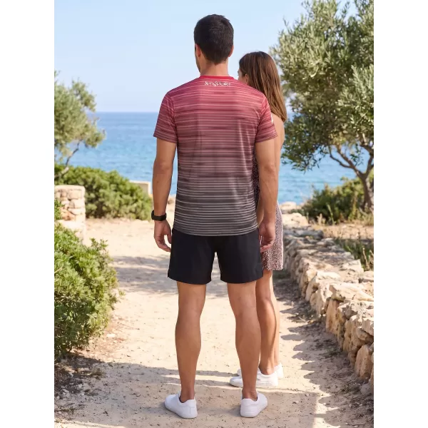  Tricou premium pentru bărbați ALTISPORT VOJ/ALM031TR01 NEGRU/VISINIU 