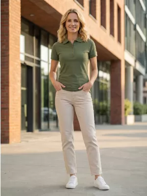 Tricou de damă cu guler ALTISPORT NP/ALW012 KAKI
