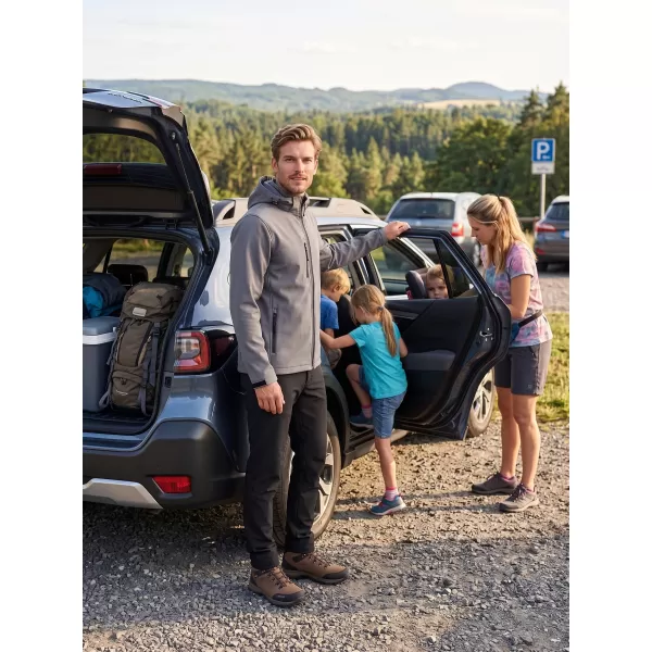  Jachetă softshell pentru bărbați ALTISPORT NP/ALM225 EVIDENȚIERI GRI ÎNCHIS 