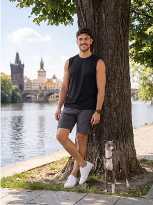 Maieu funcțional pentru bărbați ALTISPORT NoPrint NP/ALM028 NEGRU