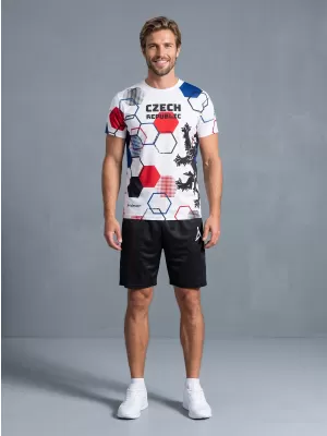 Tricou funcțional premium pentru bărbați ALTISPORT x CZE VOJ/ALM036TR01 HEXA ALB