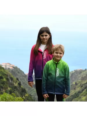 Hanorac fleece pentru copii WAMU MOZAIKA FIALOVÁ VERDE