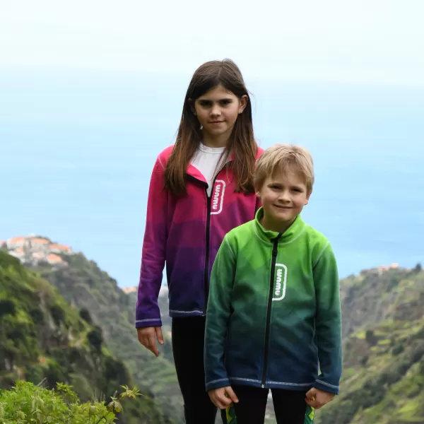  Hanorac fleece pentru copii WAMU MOZAIKA FIALOVÁ VERDE 