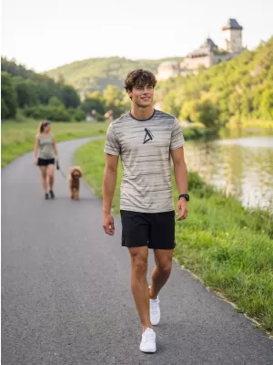 Tricou premium pentru bărbați ALTISPORT VOJ/ALM031TR01 NEGRU/MARO