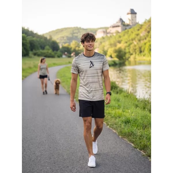  Tricou premium pentru bărbați ALTISPORT VOJ/ALM031TR01 NEGRU/MARO 