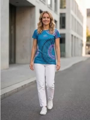 Tricou funcțional premium pentru femei ALTISPORT VOJ/ALW033TR01 BENZINĂ/ROZ