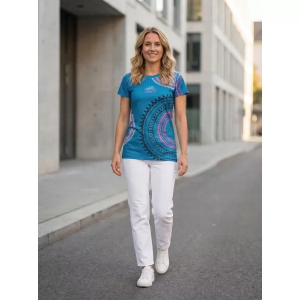  Tricou funcțional premium pentru femei ALTISPORT VOJ/ALW033TR01 BENZINĂ/ROZ 