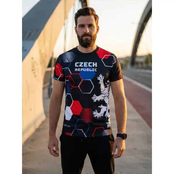  Tricou funcțional premium pentru bărbați ALTISPORT x CZE VOJ/ALM036TR01 FATA HEXA 