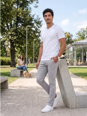 Tricou pentru bărbați ALTISPORT NoPrint NP/ALM007 ALB