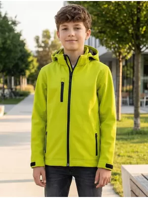 Jachetă softshell pentru copii ALTISPORT NP/ALK535 LĂMÂIE VERDE