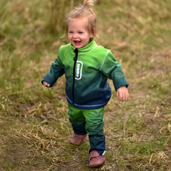  Hanorac fleece pentru copii WAMU MOZAIKA VERDE 