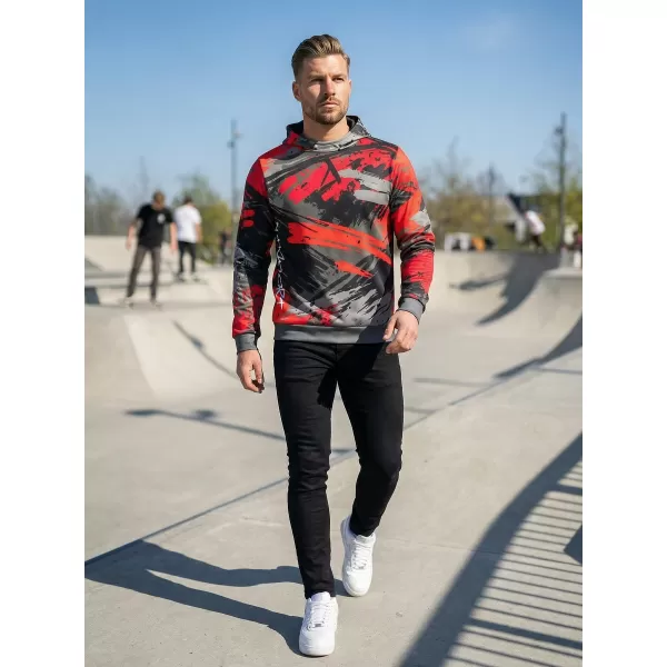  Hanorac premium pentru bărbați ALTISPORT VOJ/ALM014MI01 NEGRU ȘI ROȘU 
