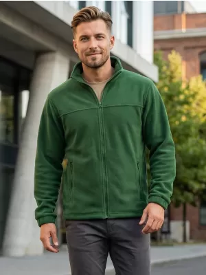 Hanorac pentru bărbați din fleece ALTISPORT NP/ALM105 STICLA VERDE