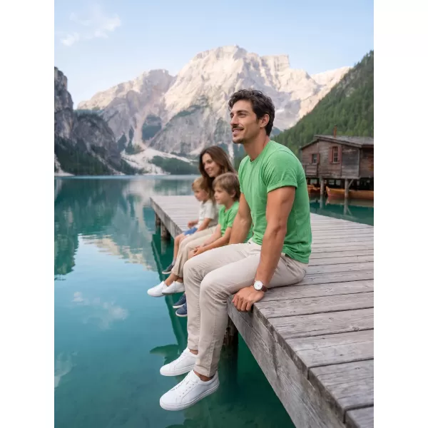  Tricou pentru bărbați ALTISPORT NoPrint NP/ALM361 EVIDENȚIERI VERZI 