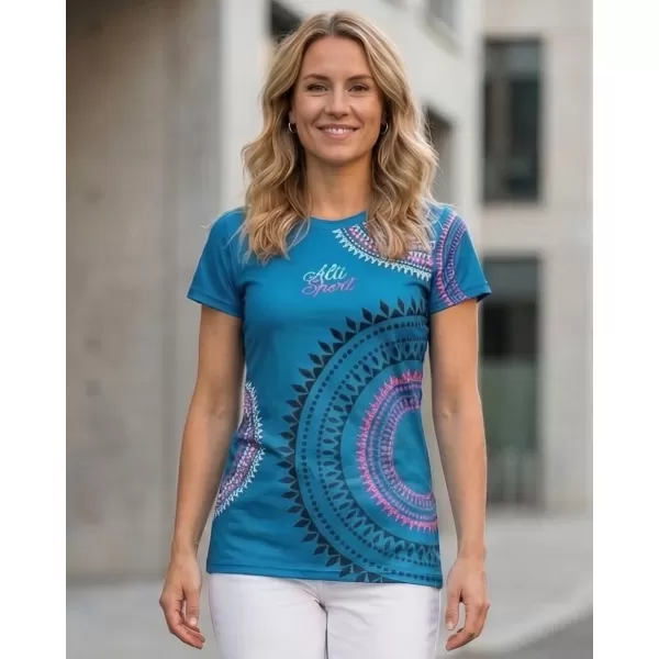  Tricou funcțional premium pentru femei ALTISPORT VOJ/ALW033TR01 BENZINĂ/ROZ 