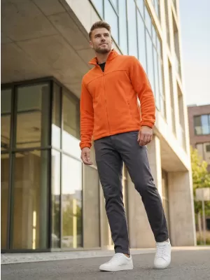 Hanorac pentru bărbați din fleece ALTISPORT NP/ALM105 PORTOCALE