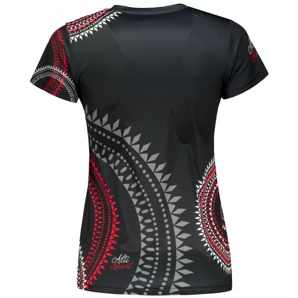  Tricou funcțional premium pentru femei ALTISPORT VOJ/ALW033TR01 NEGRU ȘI ROȘU 
