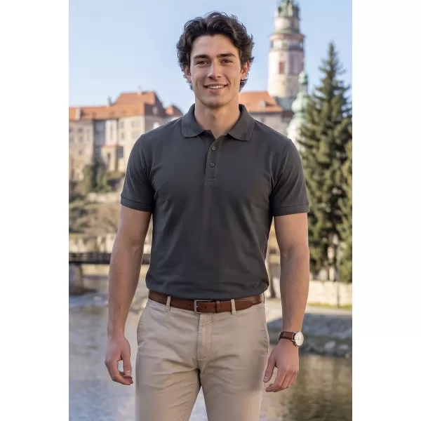  Tricou pentru bărbați cu guler ALTISPORT NP/ALM302 ARDEZIE ÎNTUNECATĂ 