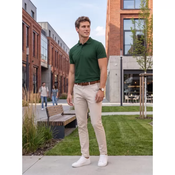  Tricou pentru bărbați cu guler ALTISPORT NP/ALM302 VERDE INCHIS 