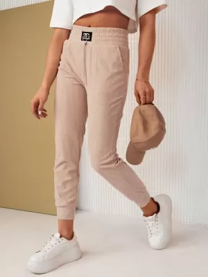 Pantalonii pentru doamne DSTREET DERCY UY2043 BEJ