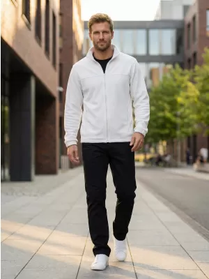 Hanorac pentru bărbați din fleece ALTISPORT NP/ALM105 ALB
