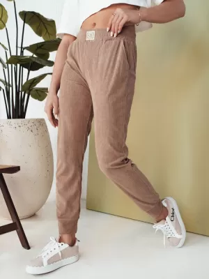Pantalonii pentru doamne DSTREET BRINAT UY2049 CARAMEL