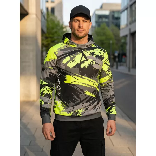 Hanorac premium pentru bărbați ALTISPORT VOJ/ALM014MI01 NEGRU ȘI VERDE 