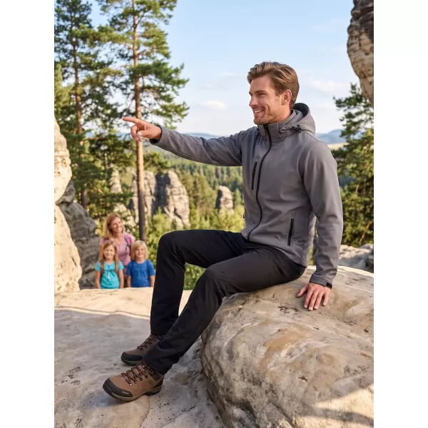  Jachetă softshell pentru bărbați ALTISPORT NP/ALM225 EVIDENȚIERI GRI ÎNCHIS 