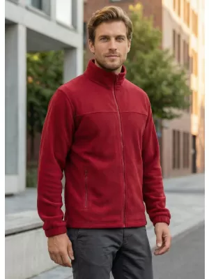 Hanorac pentru bărbați din fleece ALTISPORT NP/ALM105 ROȘU MARLBORO