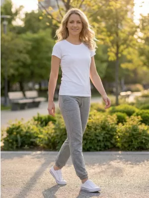 Pantaloni de trening pentru femei ALTISPORT NP/ALW306 EVIDENȚIERI GRI ÎNCHIS