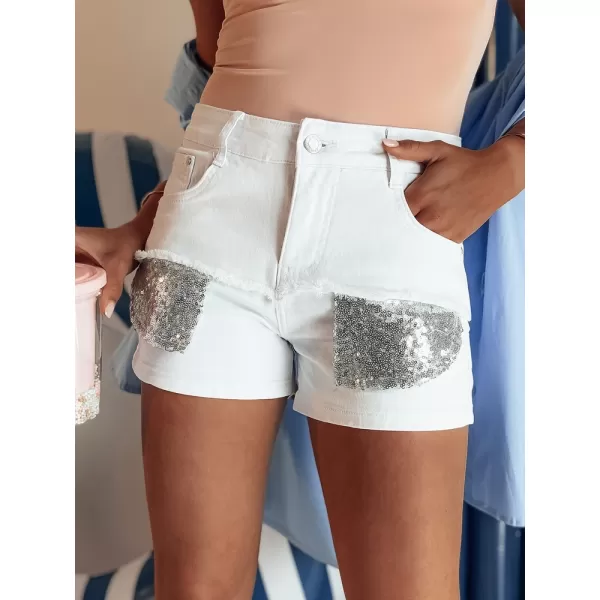  Pantaloni scurţi DSTREET SHINEWEAR SY0339 ALB 