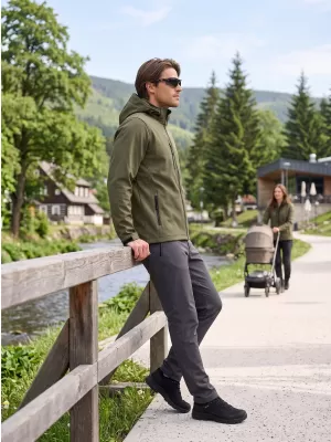 Jachetă softshell pentru bărbați ALTISPORT NP/ALM225 MILITAR