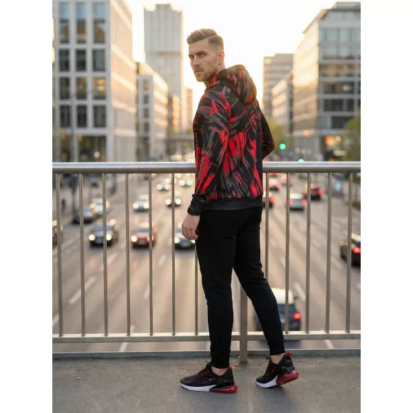  Hanorac premium pentru bărbați ALTISPORT VOJ/ALM010MI01 NEGRU ȘI ROȘU 
