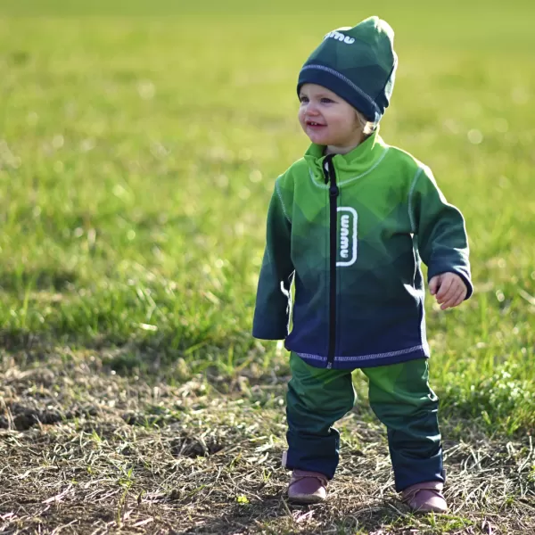  Hanorac fleece pentru copii WAMU MOZAIKA VERDE 